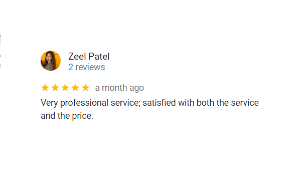 Zeel Patel Google reviews